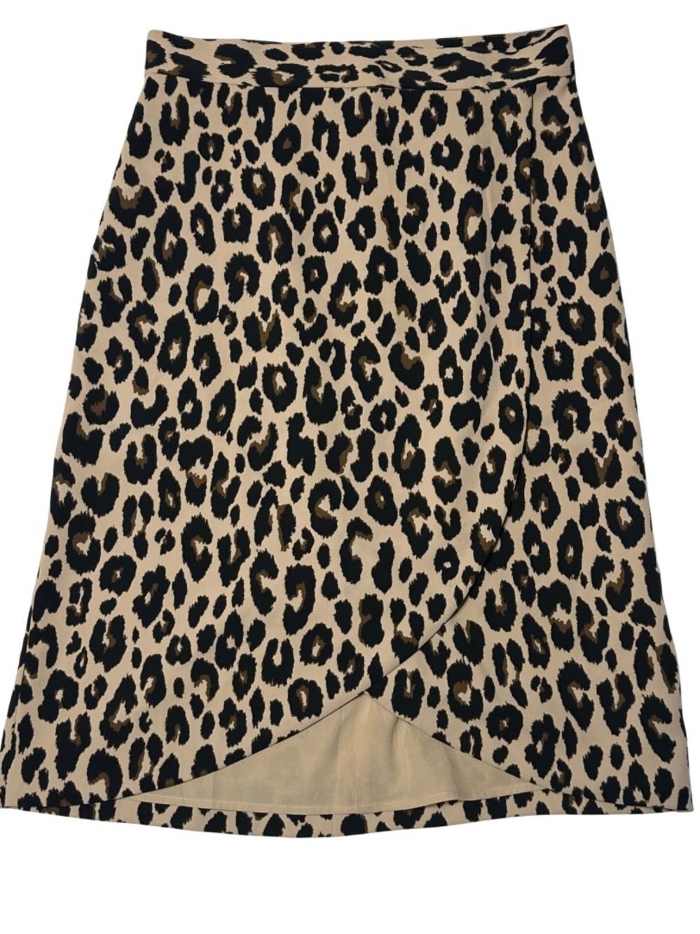 NWT Ann Taylor Leopard Print Tulip Wrap Skirt Women's Size 00 Lined Midi